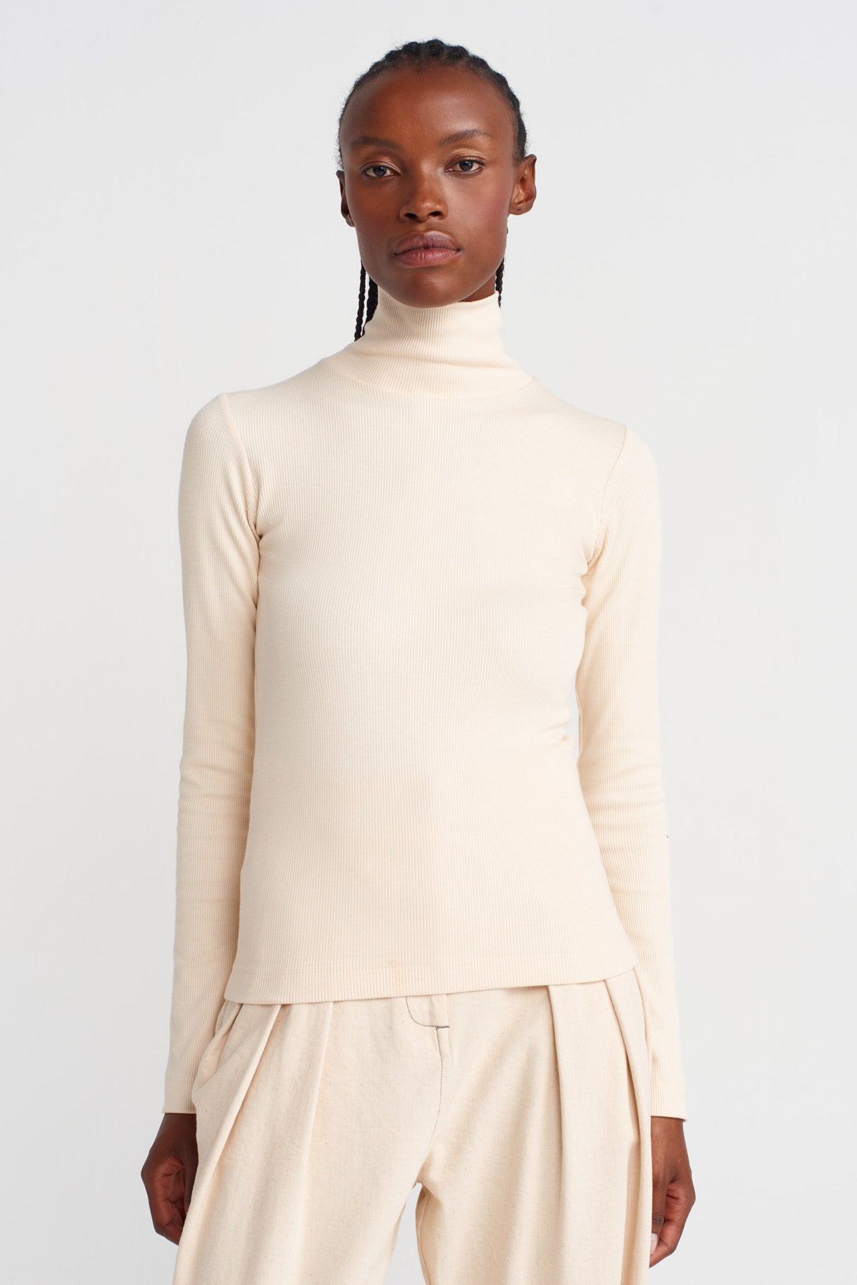 Nature Ribbed Turtleneck Bodysuit-K251011098