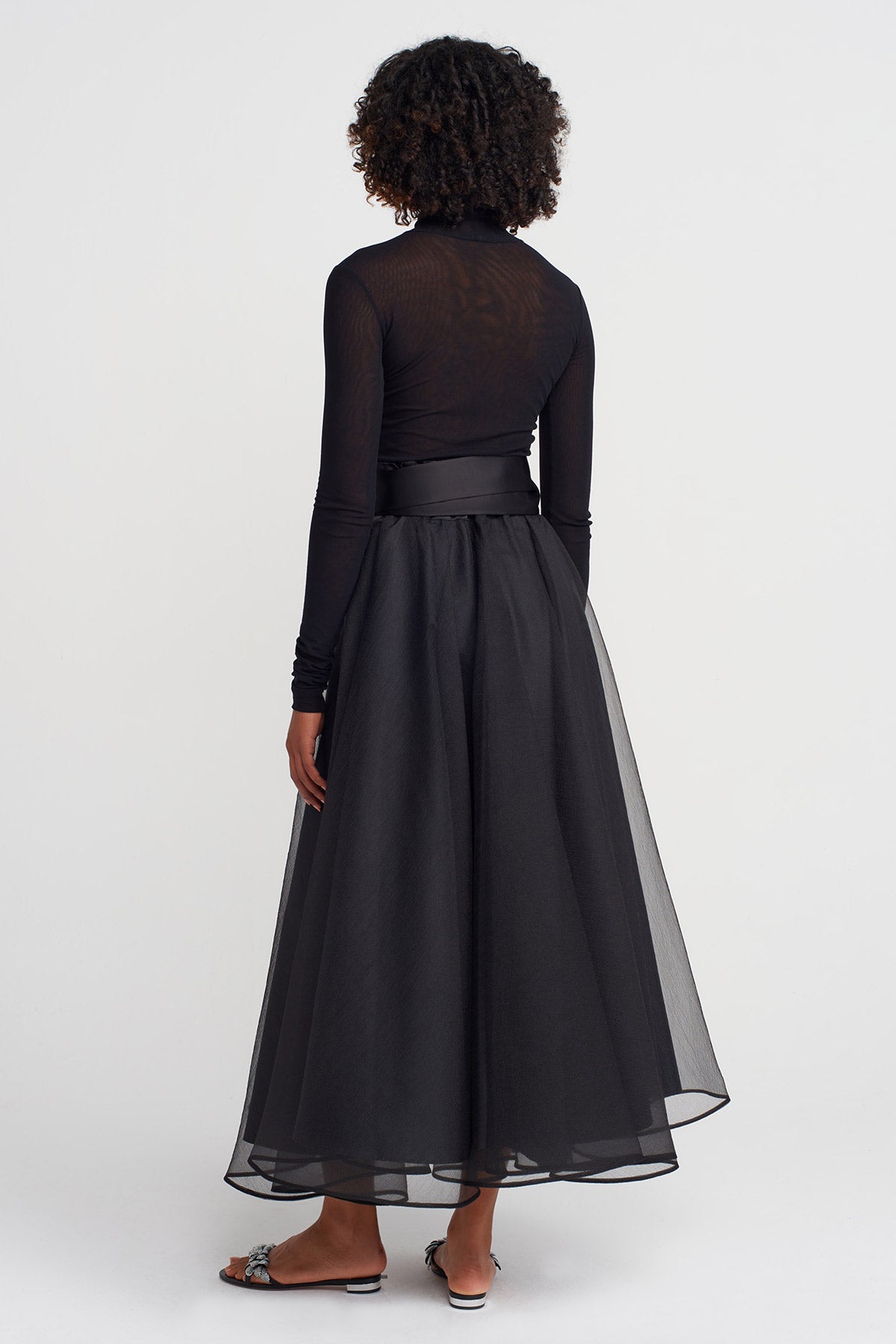 Black Organza Puffy Skirt-K252012007