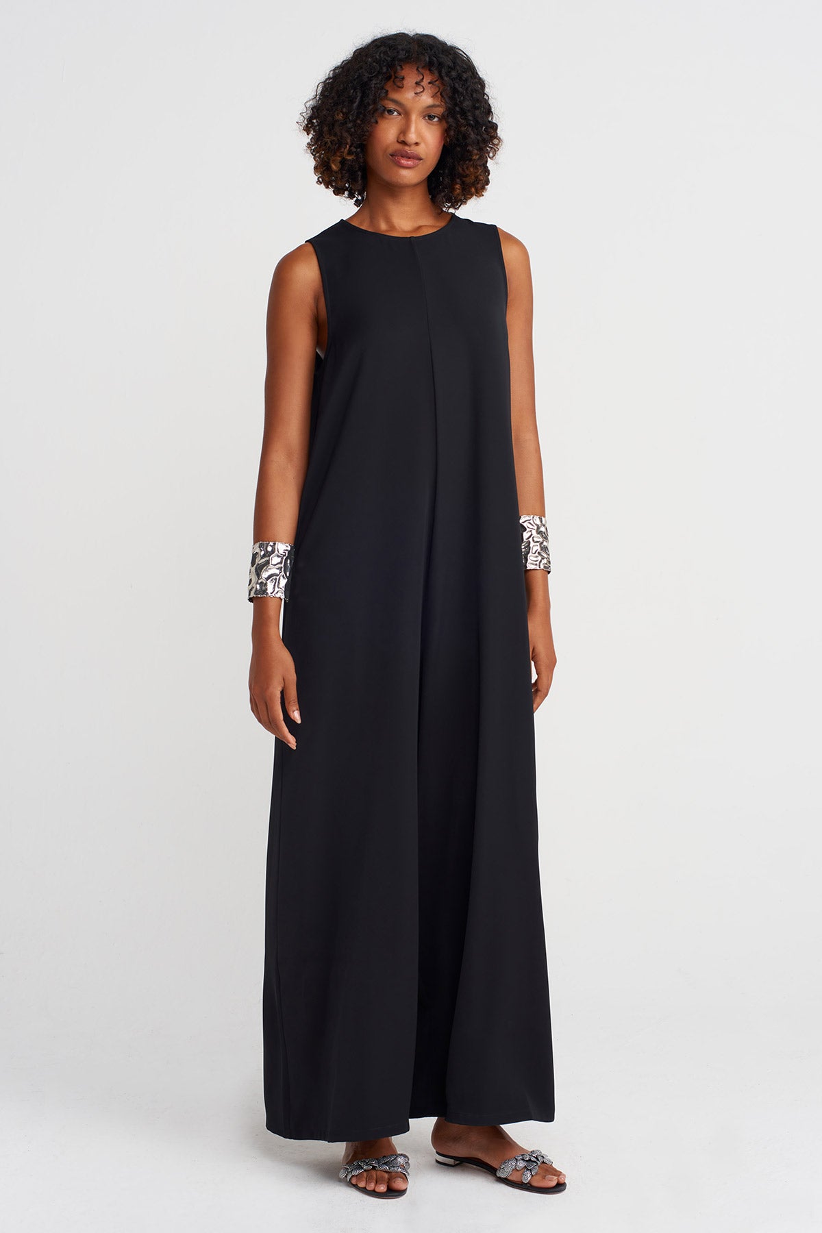 Black Sleeveless Elegant Jumpsuit-K254014029