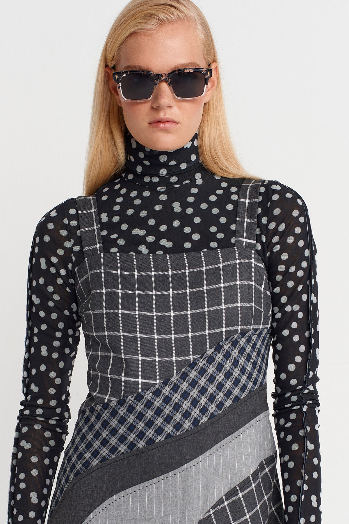 Multicolor Plaid Strappy Dress-K254014052
