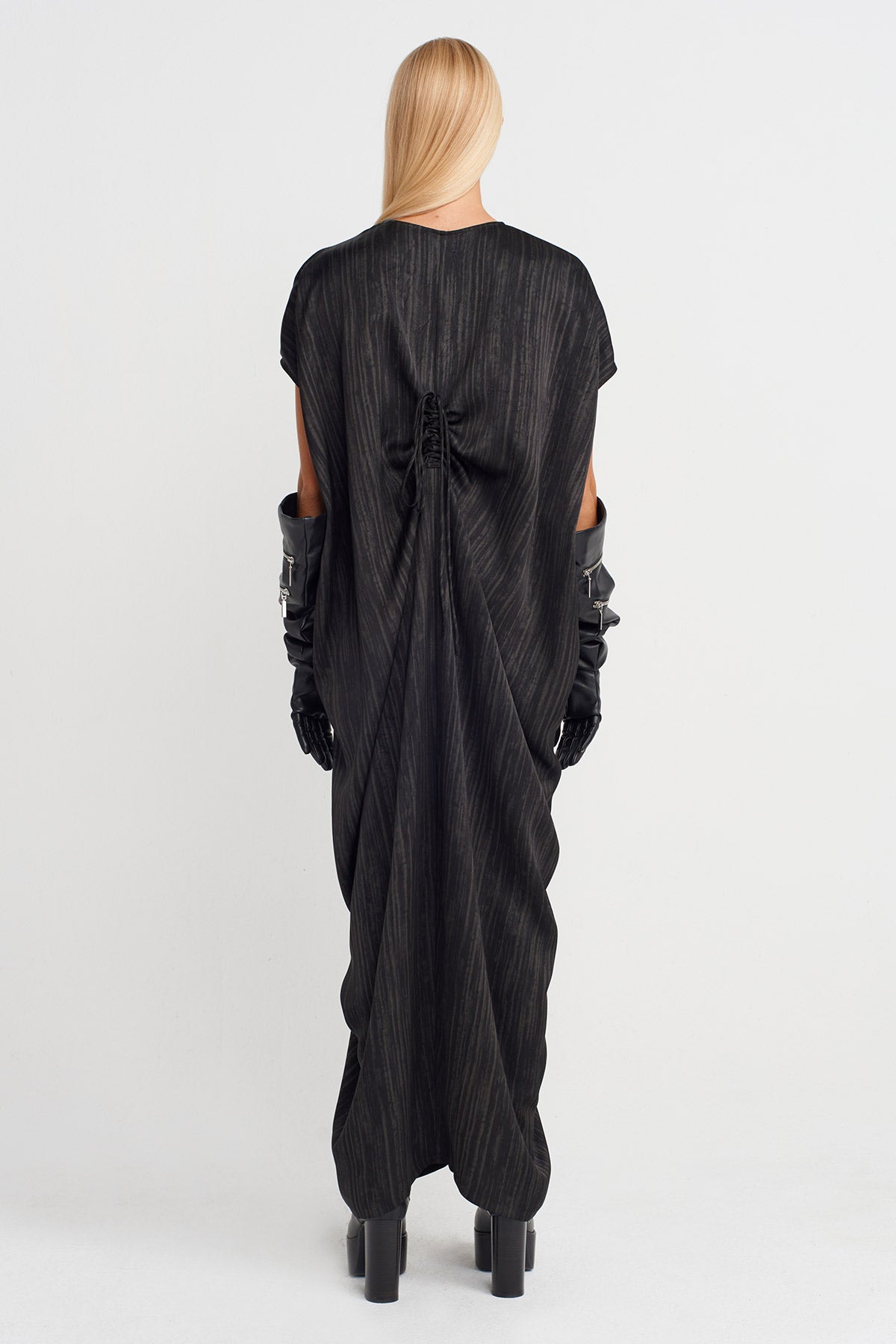 Brown Draped Maxi Dress-K254014057