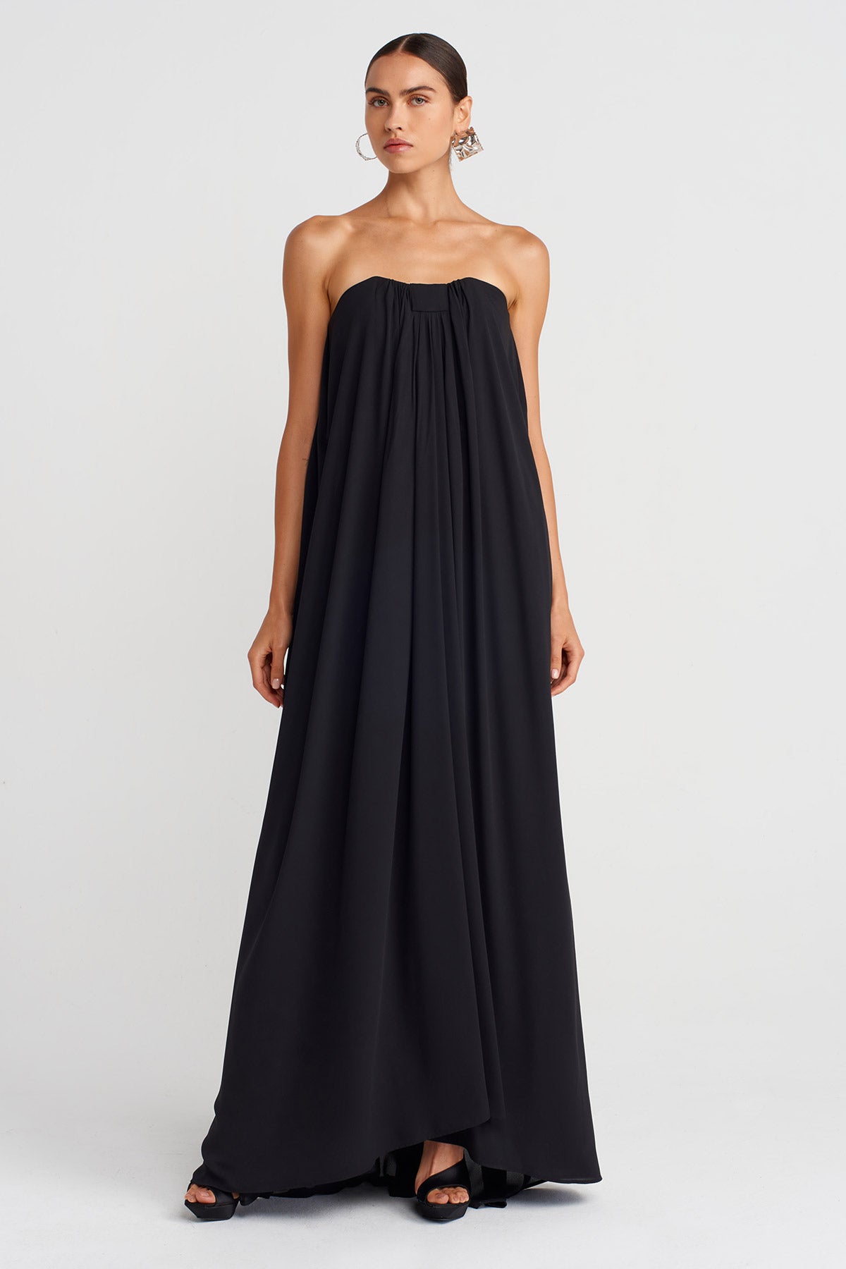 Black Strapless Long Dress-K254014088