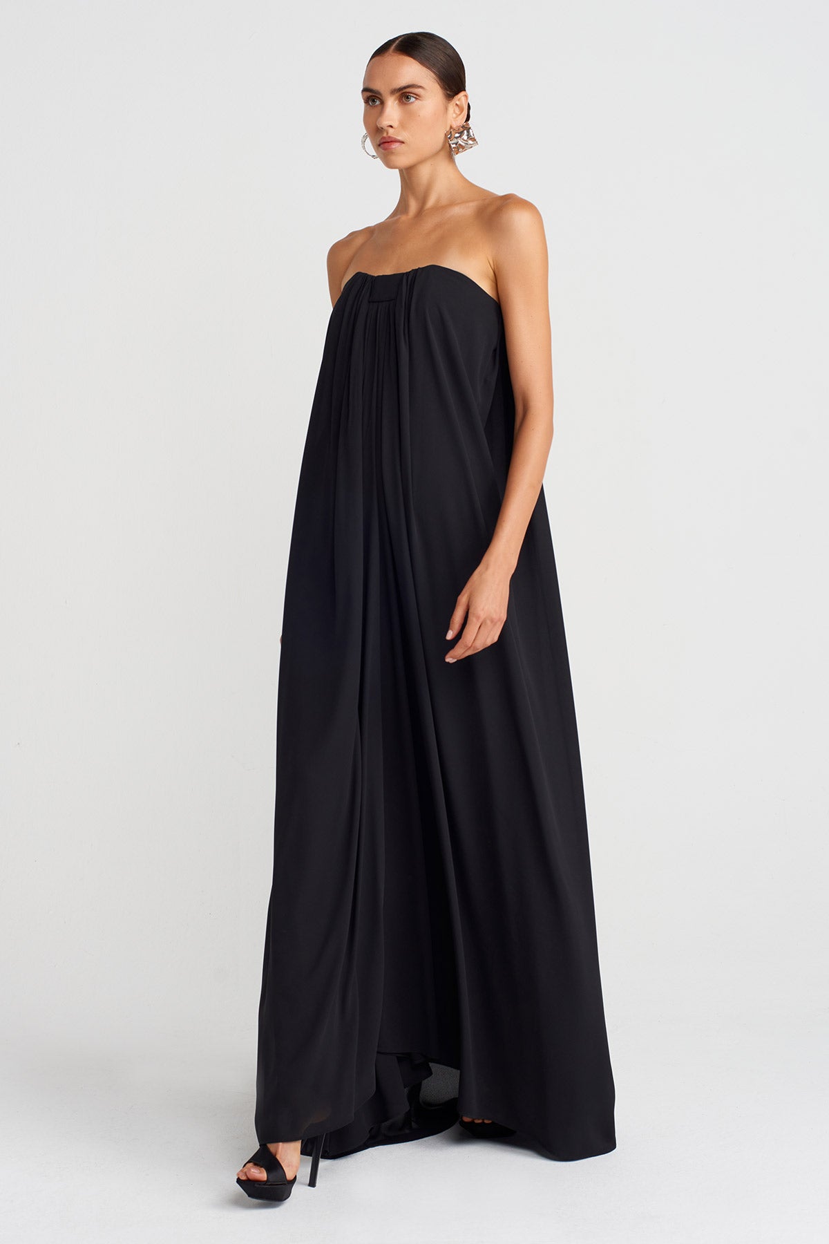 Black Strapless Long Dress-K254014088