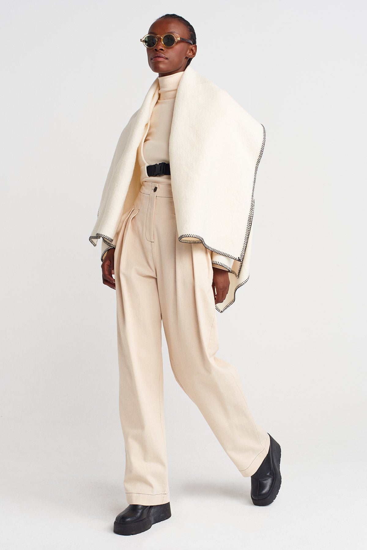 Nature Belted Cape Jacket-K255015076