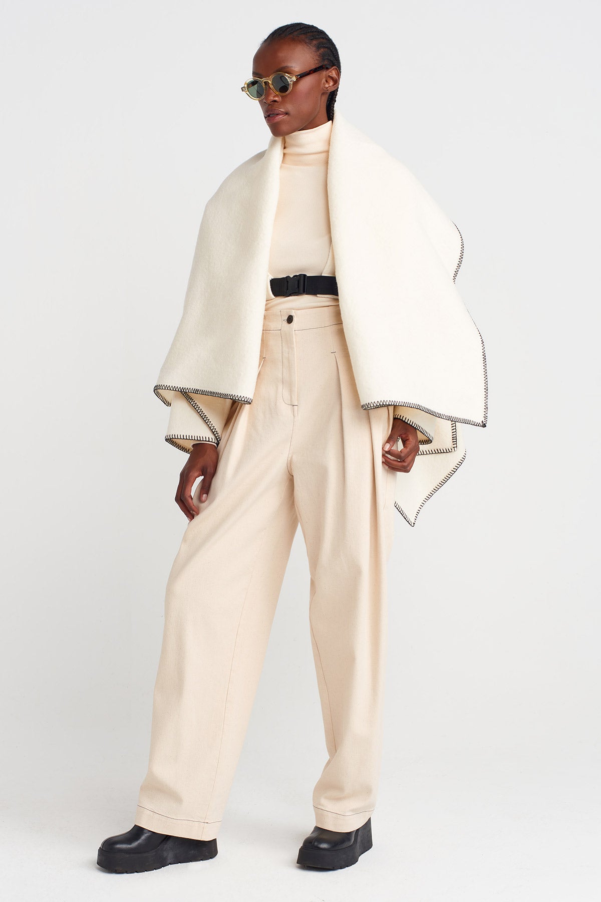 Nature Belted Cape Jacket-K255015076