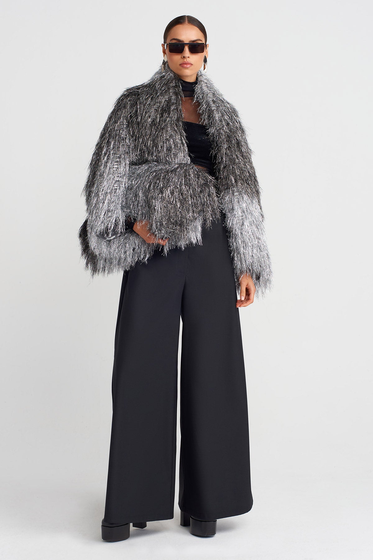 Silver Gradient Fringe Jacket-K255015089