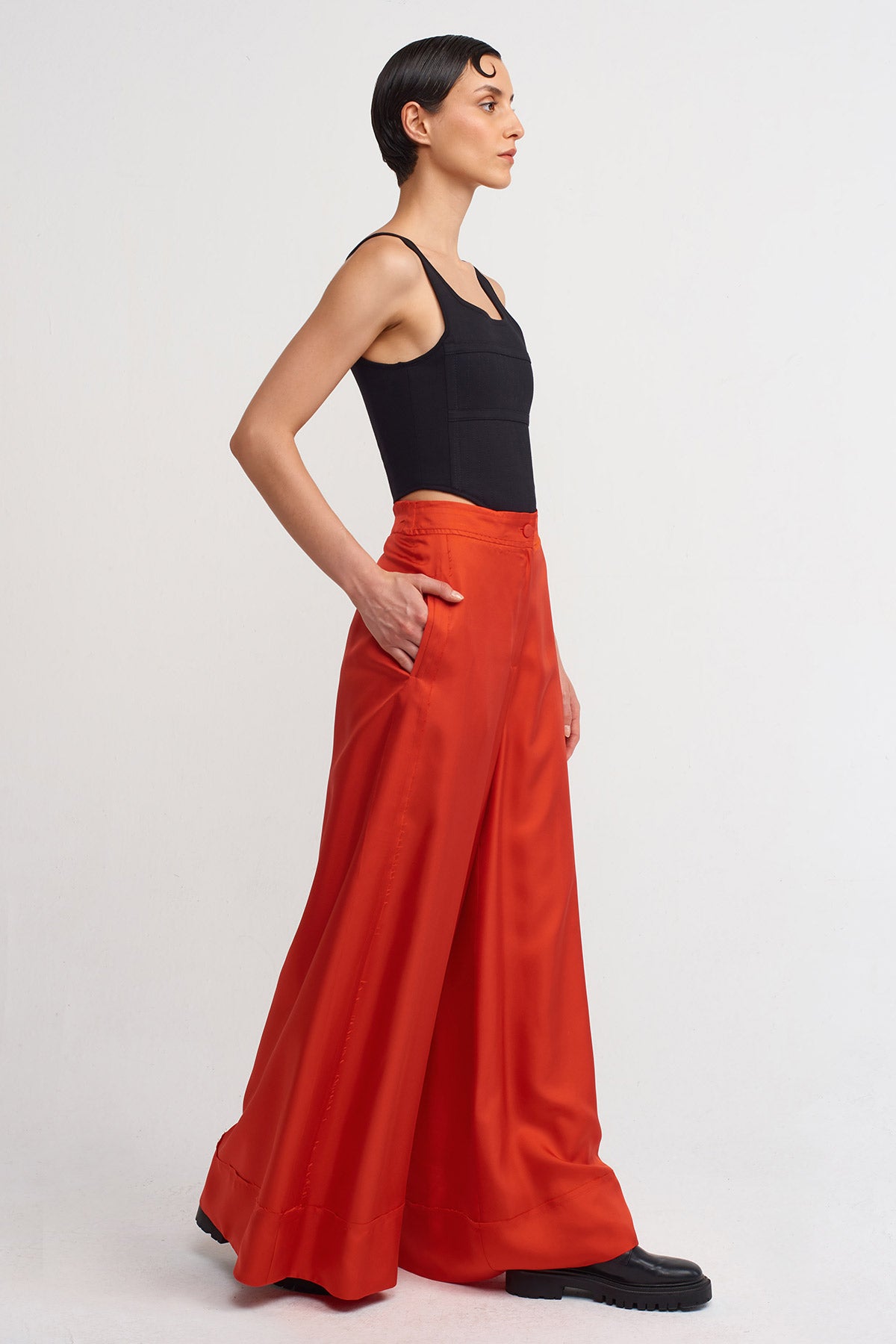 Scarlet High-Waisted, Wide-Leg Palazzo Pants-Y243013003