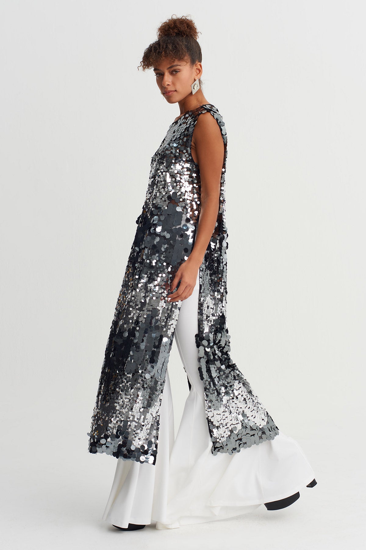 Beetle Sequin Long Tunic-Y261011053