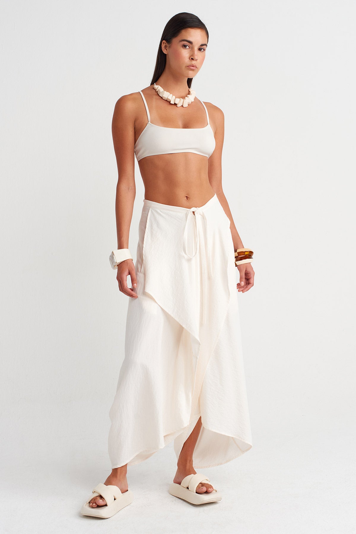 Mılk Asymmetric Wrap Harem Trousers-Y263013007