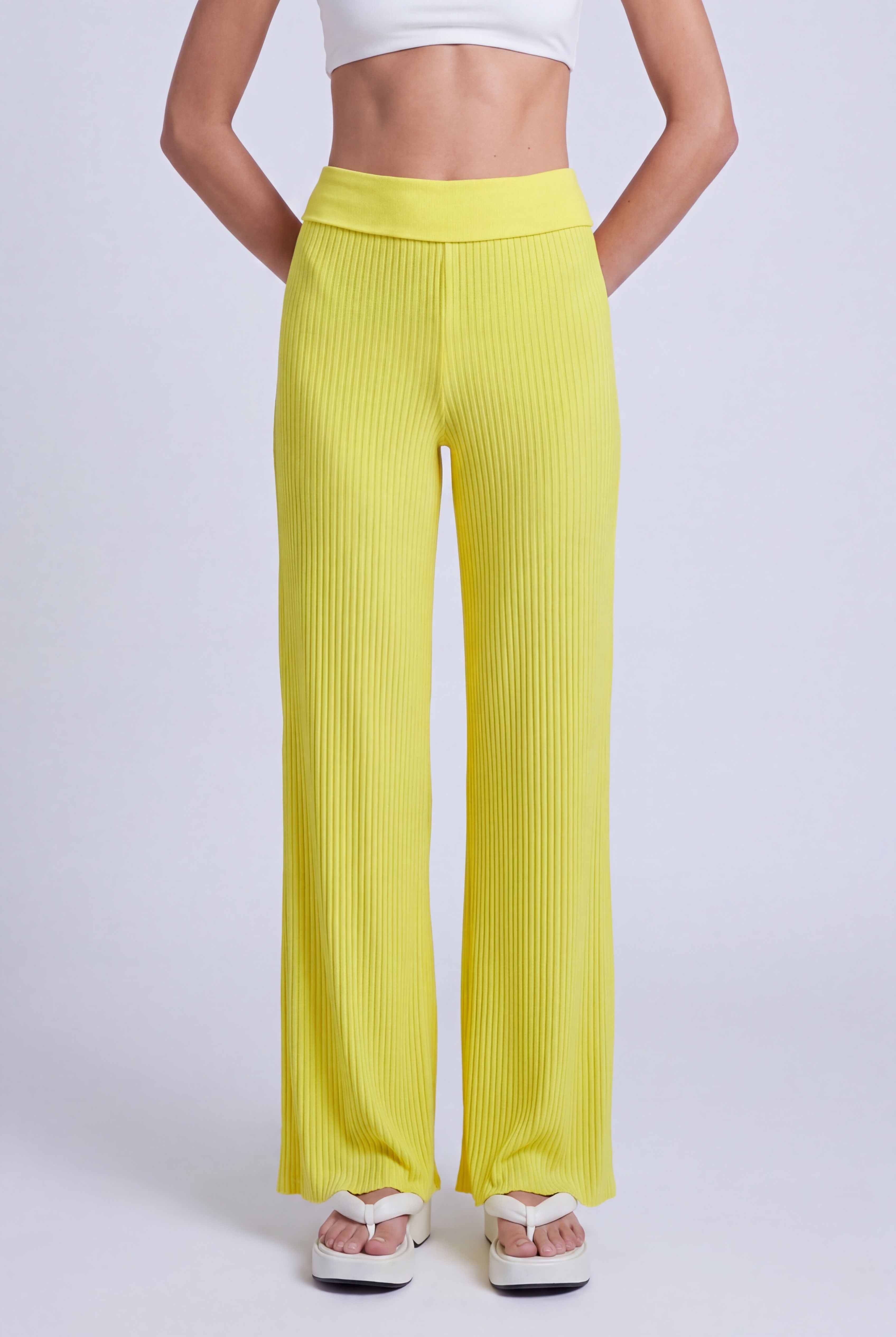 Yellow Jersey Pleated Trousers-Y263013084