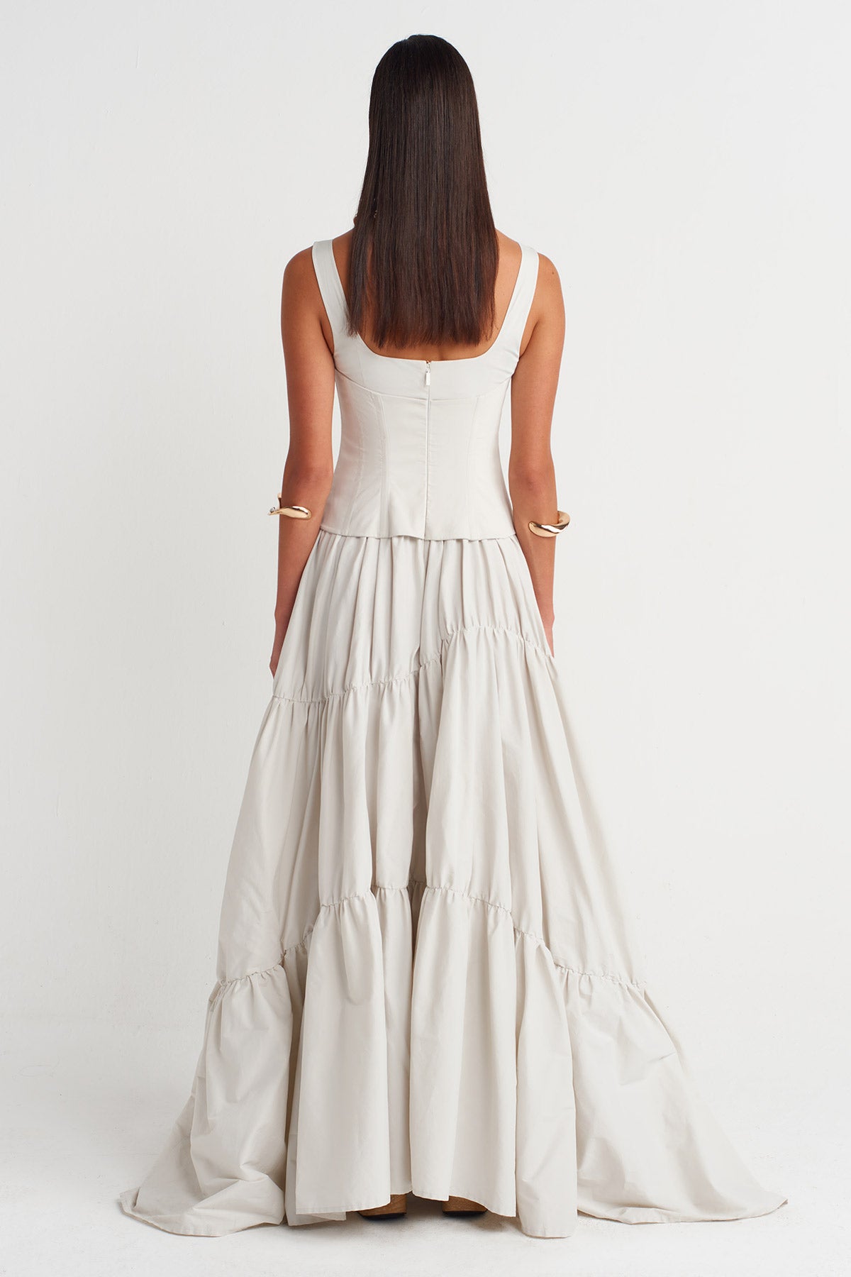Mıst Corset-Inspired Top & Tiered Maxi Dress-Y264014018