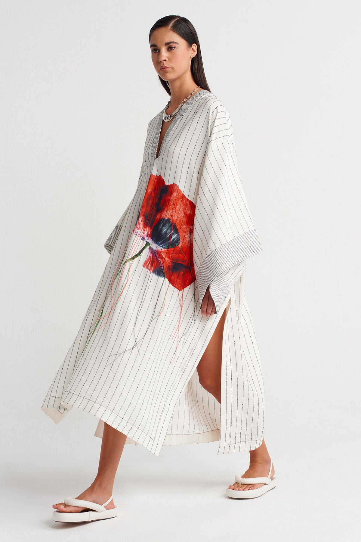 Striped Oversize Poppy Kaftan-Y264014024