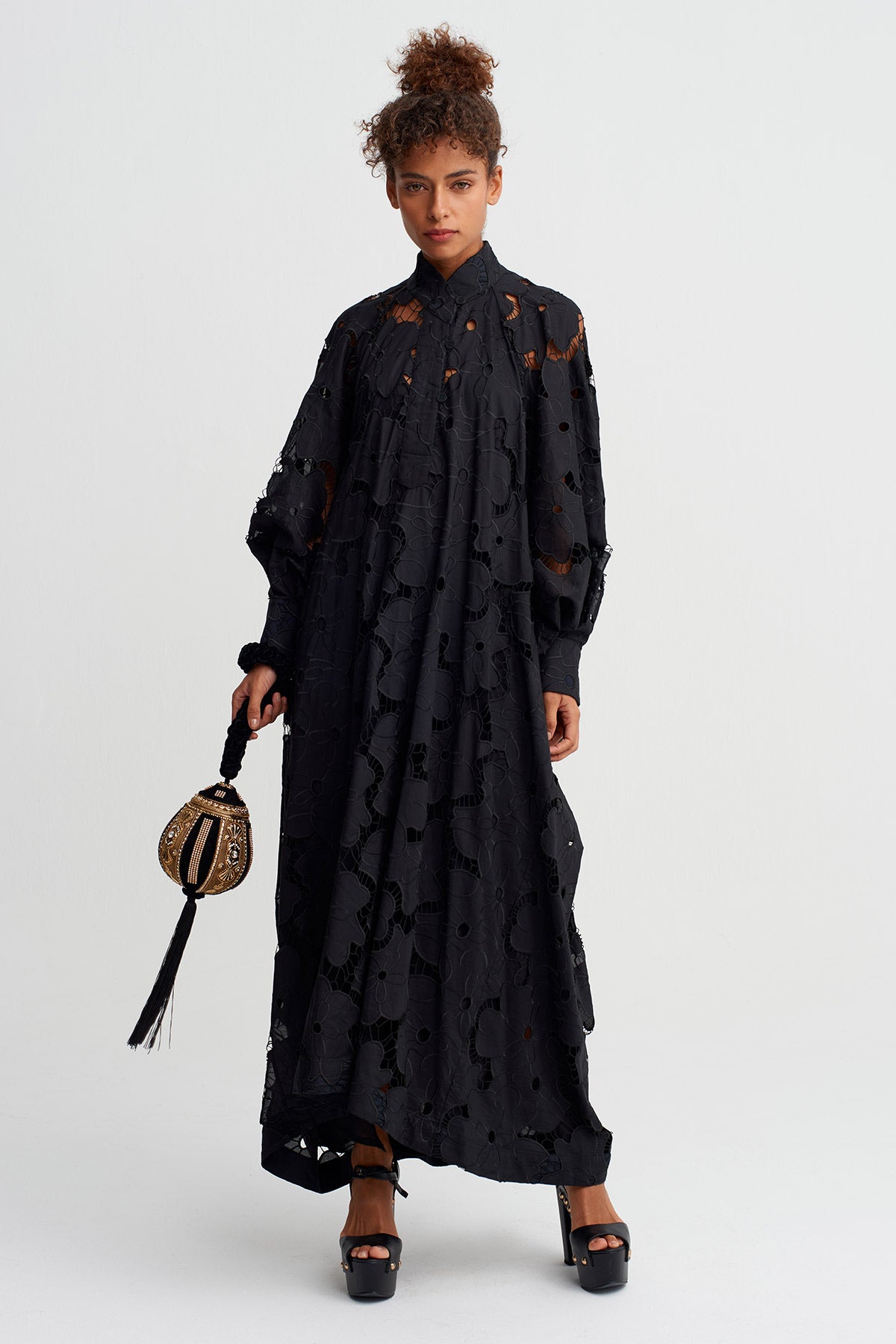 Black Floral Lace Dress-Y264014038