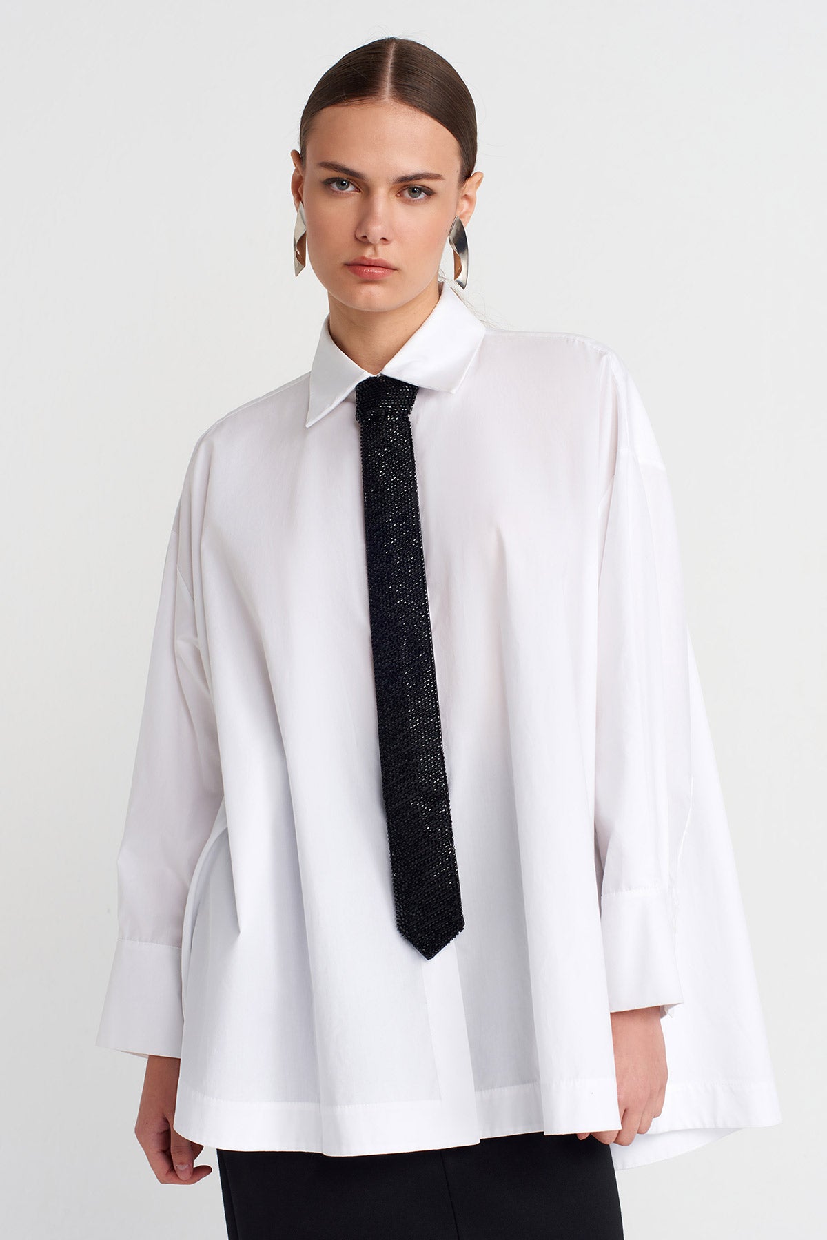 Black Crystal-Textured Tie-Y266016006