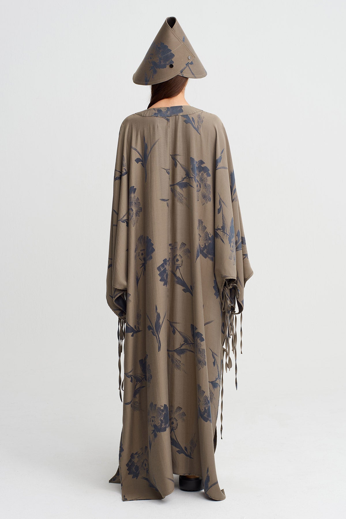 Kahve/Gri Patterned Conical Structured Hat-Y266016008