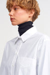 Off White Single-Pocket Oversized Shirt-K231011024