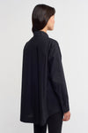 Black Single-Pocket Oversized Shirt-K231011024