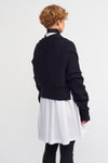 Black Long Front Short Back Detailed Sweater-K231011029