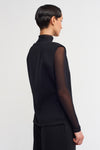 Black V-Neck Stylish Vest Blouse-K231011051