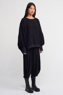  Black Patchwork Patterned Sweatshirt-K231011072