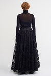 Black Jacquard Patterned Long Skirt-K232012004