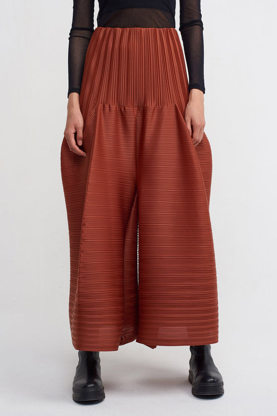 Copper High-Waisted Pleated Pants-K233013012