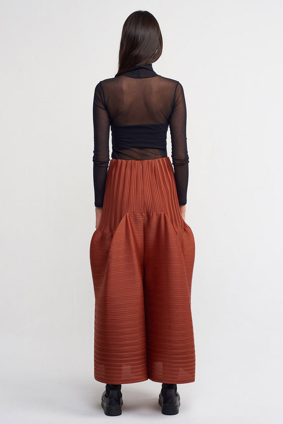 Copper High-Waisted Pleated Pants-K233013012
