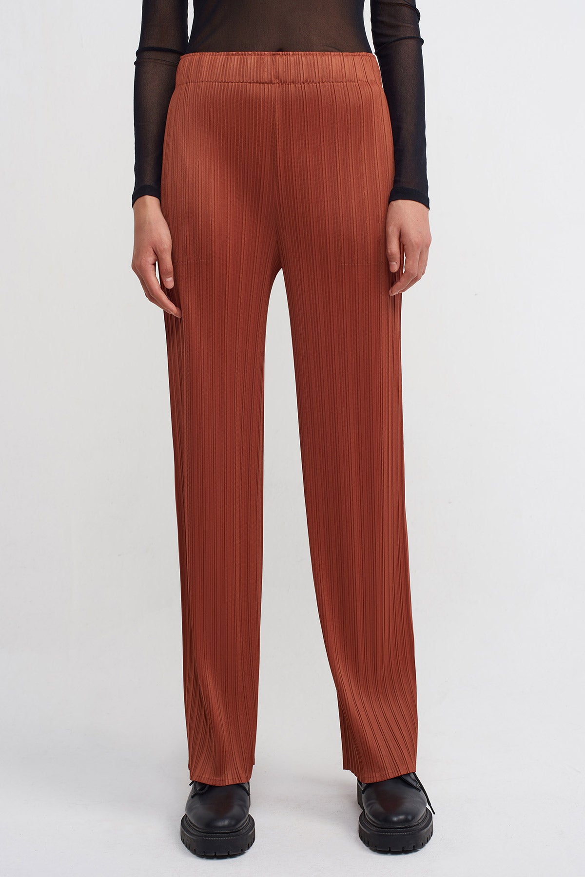 Copper Pleated Trousers-K233013013