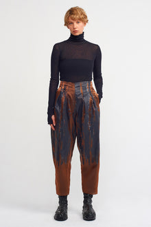  Copper Printed Organza Overlay Trousers-K233013019