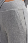 Grey Melange Comfortable Wide-Leg Pants-K233013040