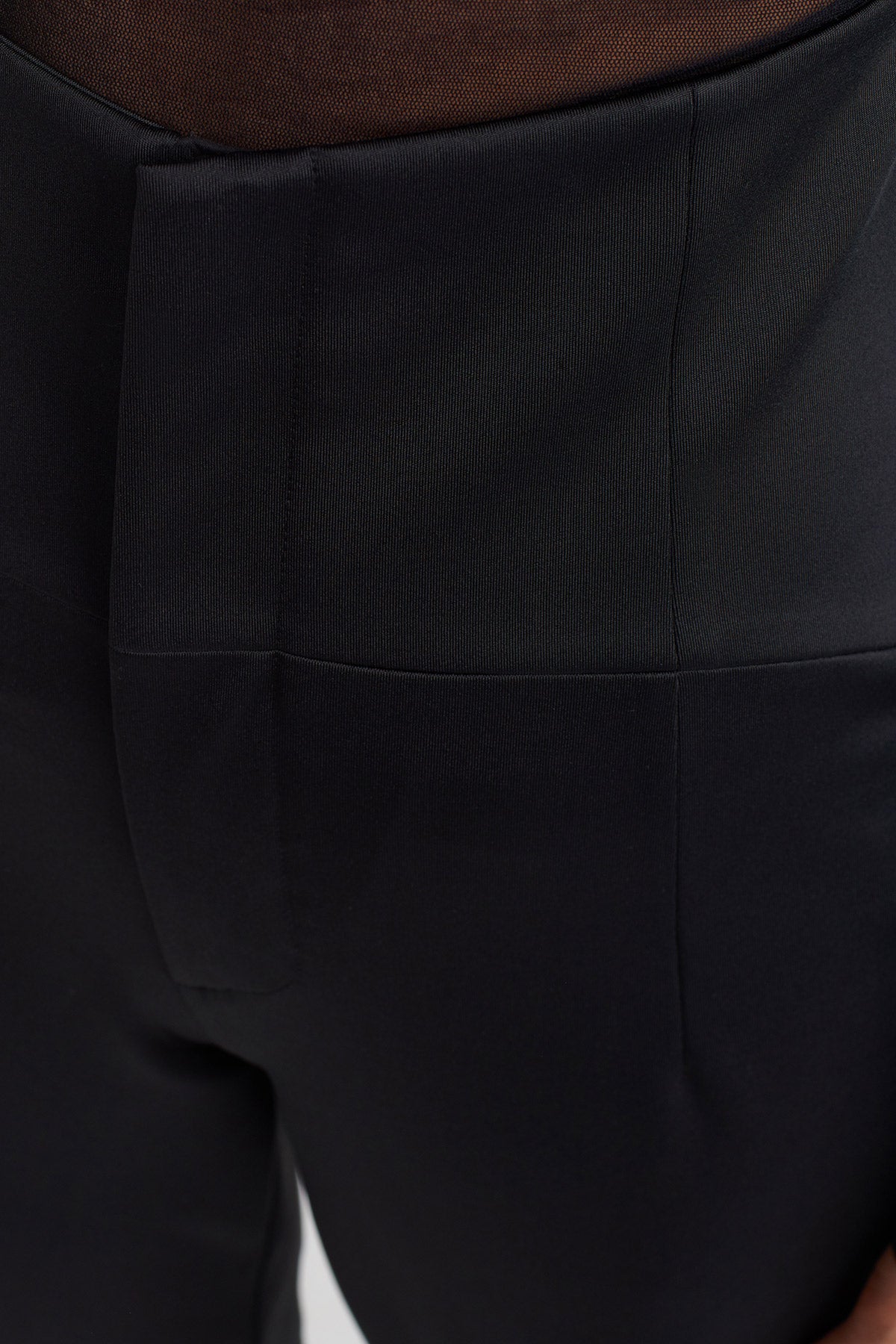 Black High-Waisted Scuba Pants-K233013049