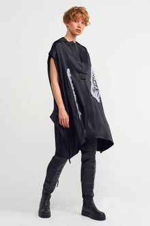  Black Embroidered Short Kaftan Dress-K234014009