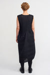 Black Sleeveless Pleated Dress-K234014015