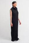 Black Coated Rib Long Dress-K234014032