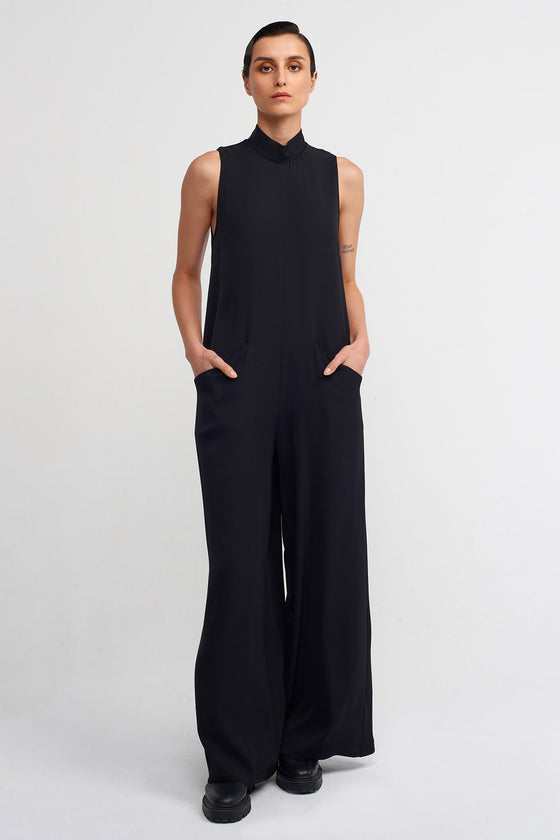 Black Stylish Jumpsuit with Pockets"-K234014046
