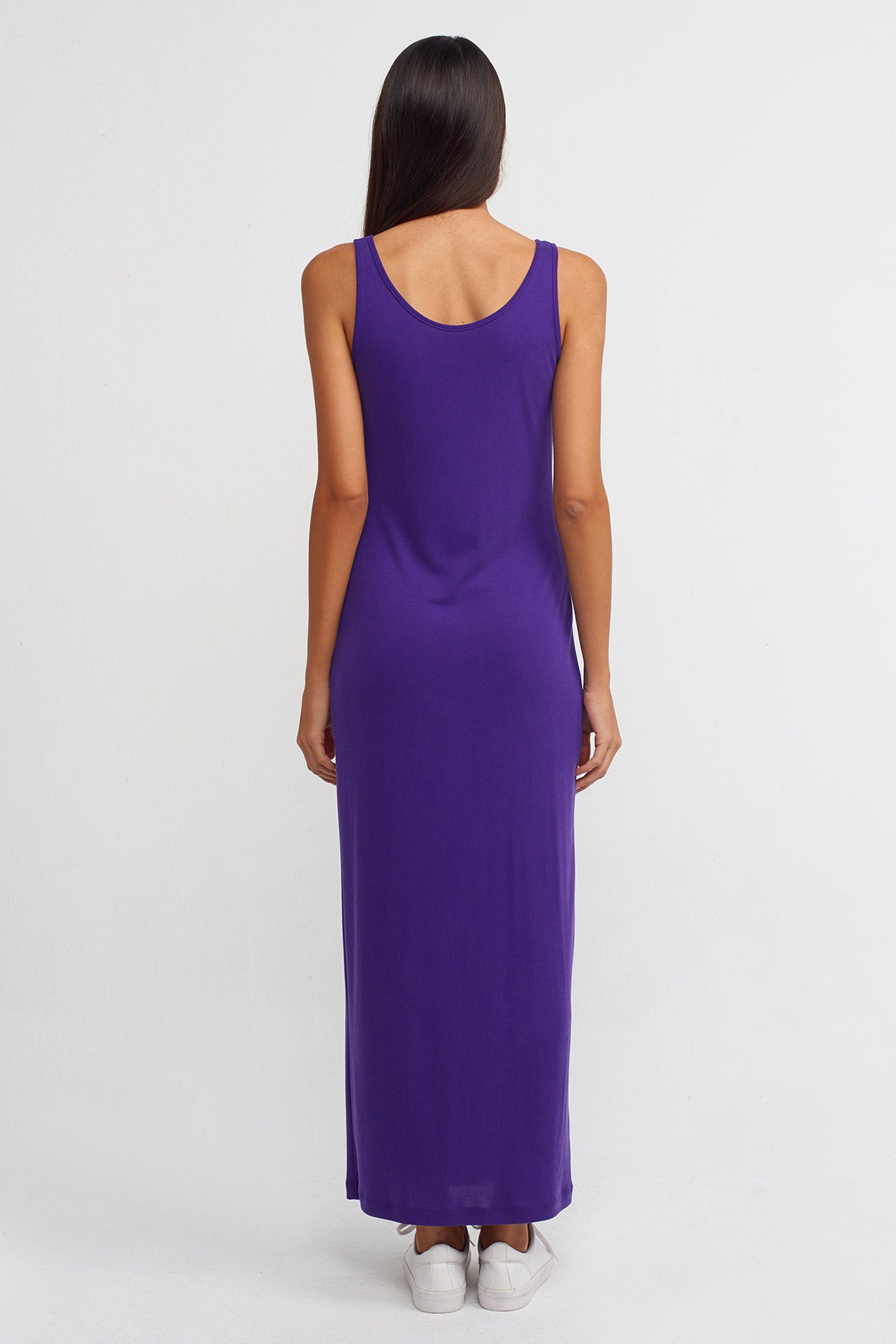 Purple Long Ribbed Dress-K234014136