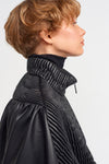 Black Quilted Vegan Leather Short Jacket-K235015015