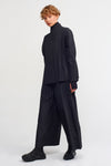 Black Asymmetrical Pleated Taffeta Jacket-K235015021