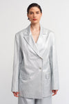 Sılver Coat Fabric, Blazer Jacket-K235015031