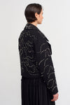 Black Bead Embroidered Short Jacket-K235015037