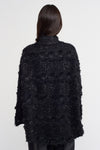 Black Fuzzy and Shiny Snap Closure Jacket-K235015054