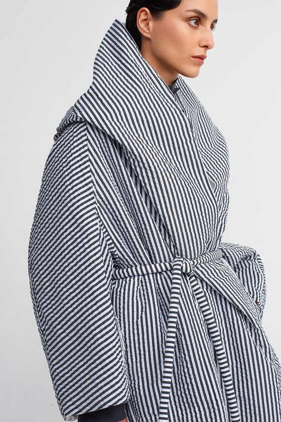 Multicolor Striped Oversized Coat-K237017020