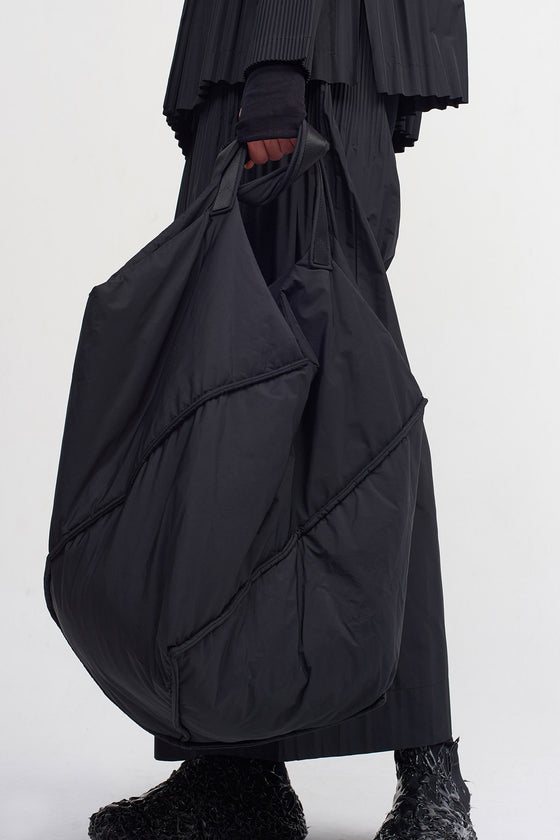 Black Padded Taffeta Shoulder Bag-K238018006