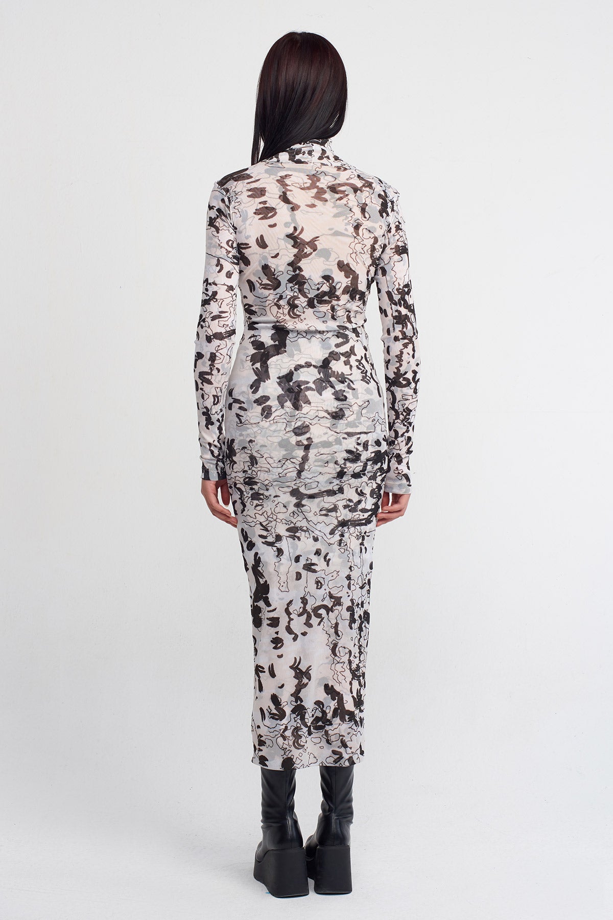 Printed Printed Tulle Dress-K244014004
