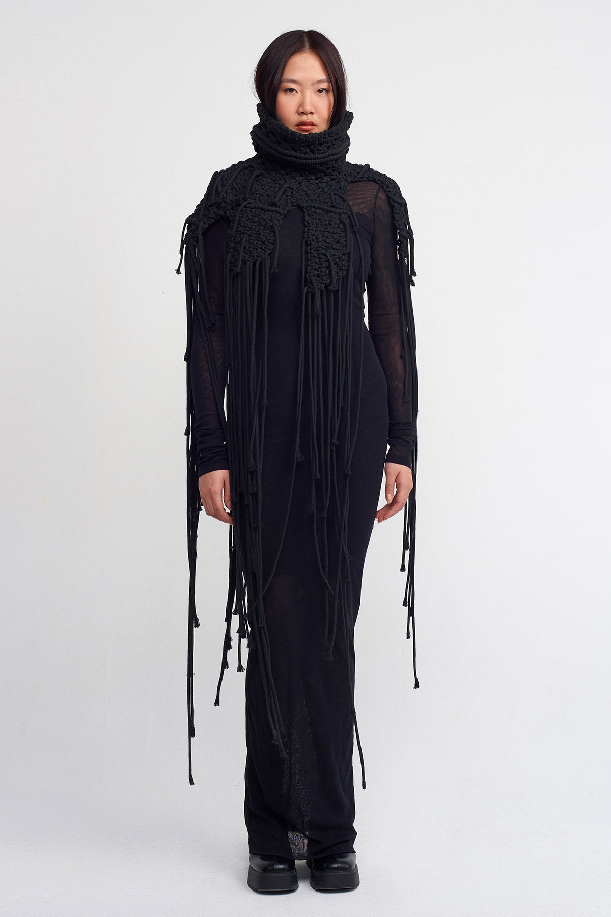 Black Macrame Collar-K246016002
