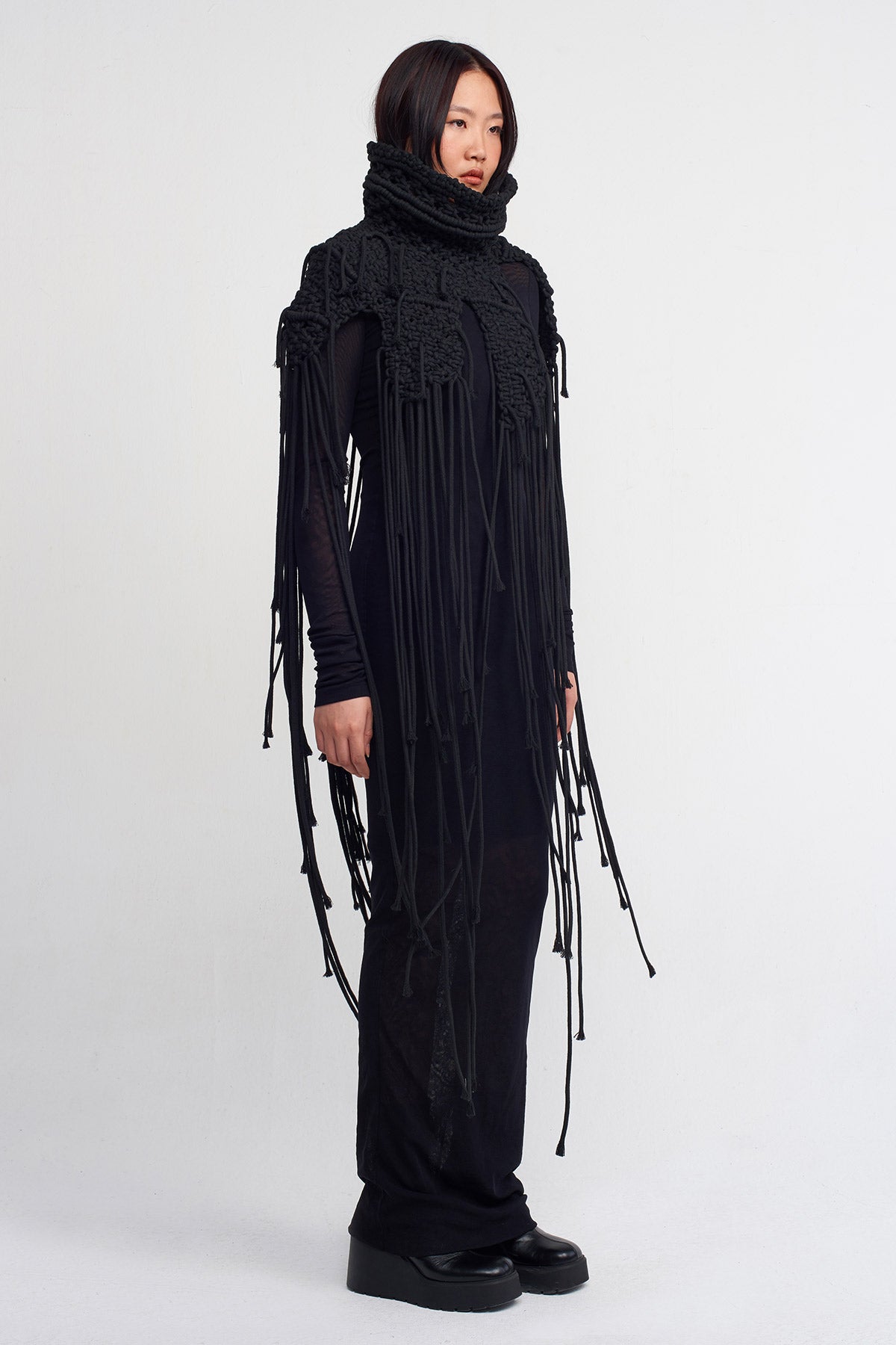 Black Macrame Collar-K246016002