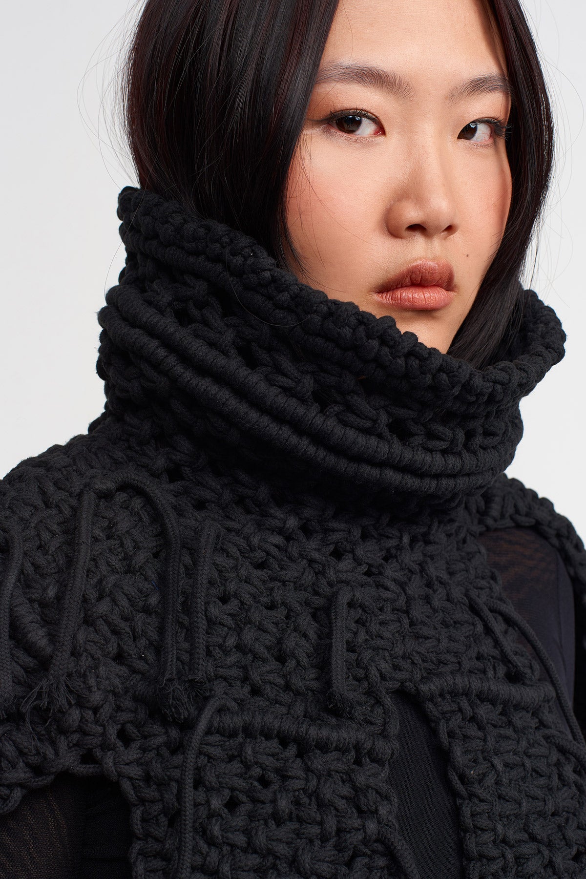 Black Macrame Collar-K246016002