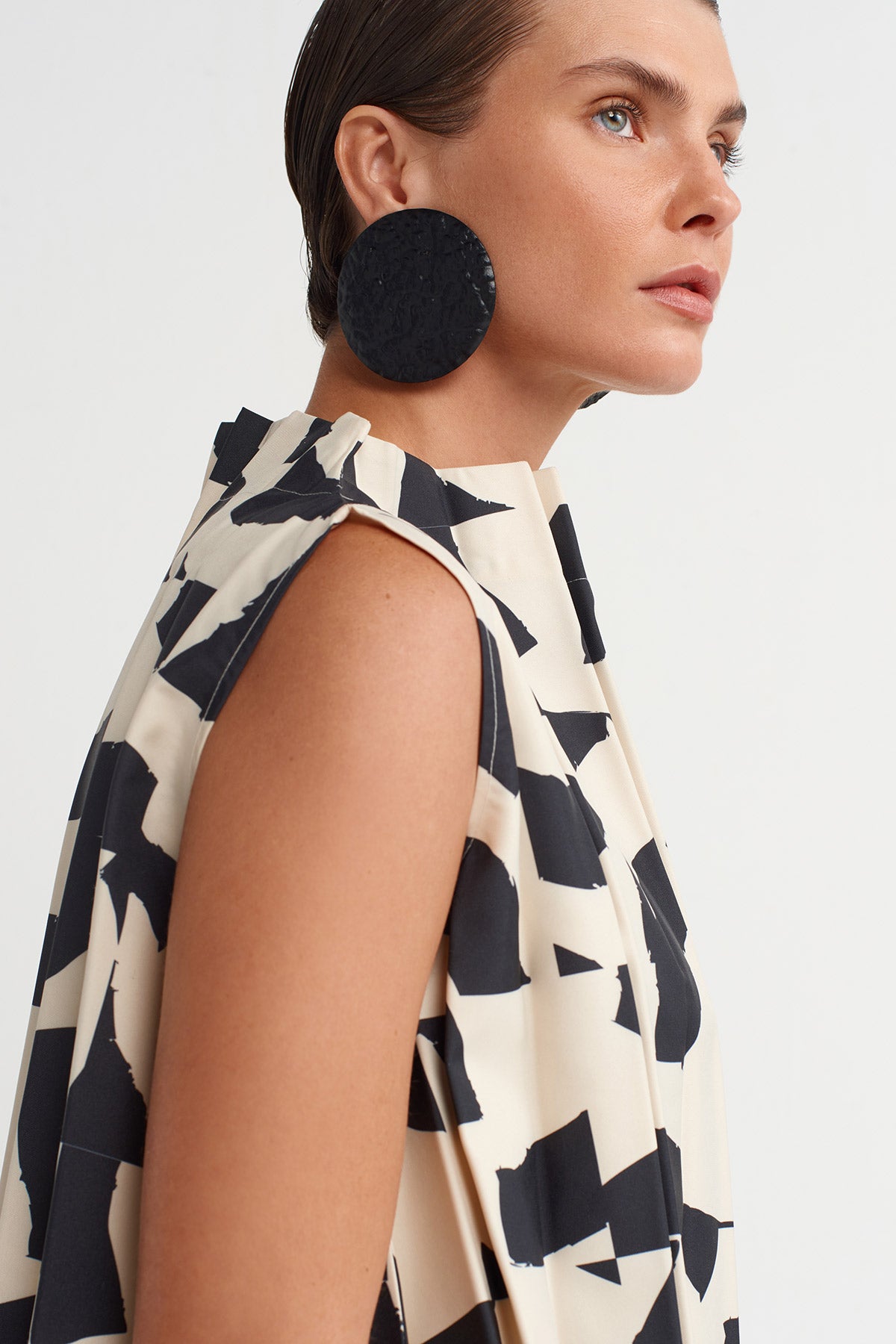 Printed Patterned Pleated Blouse-K251011008