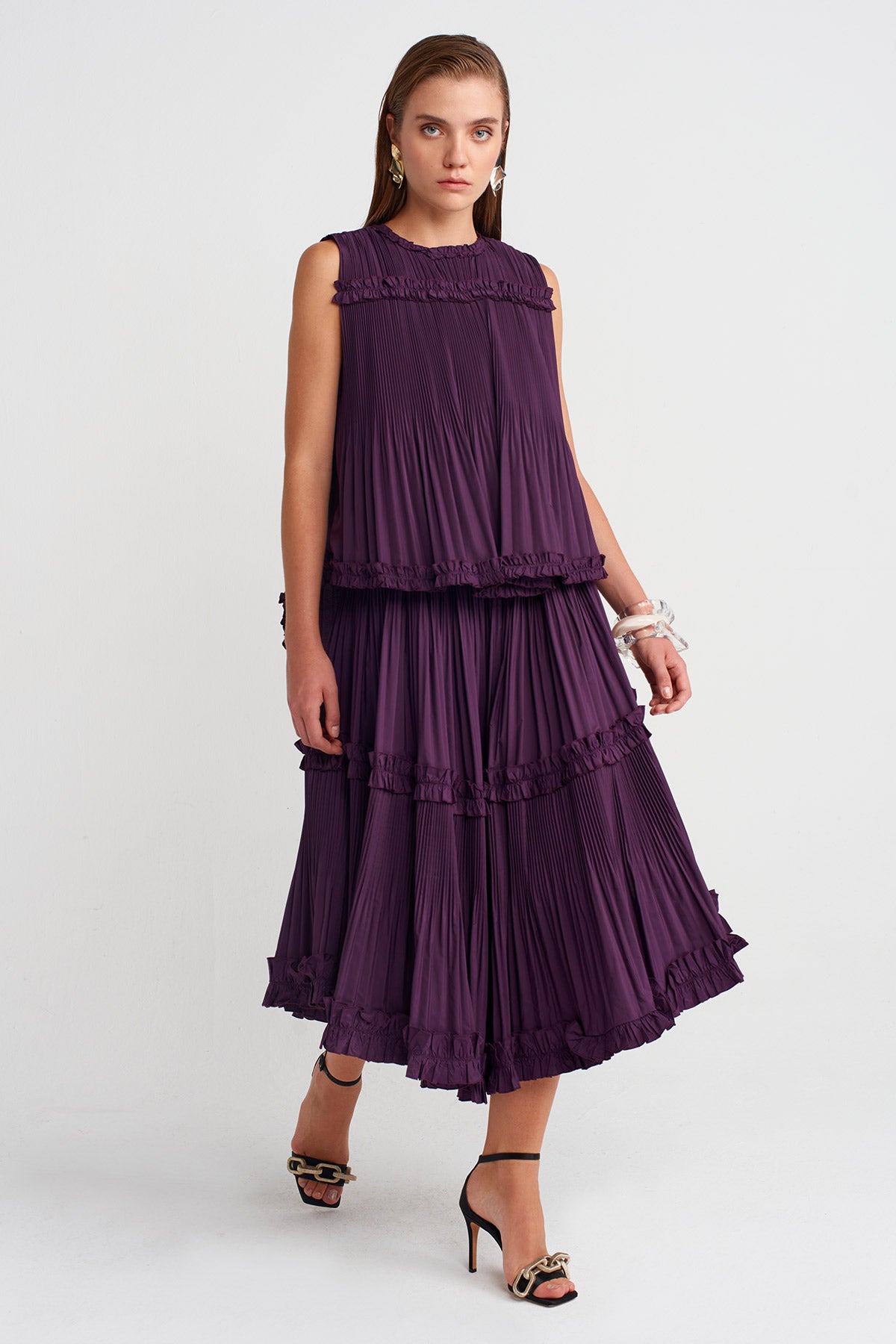 Sleeveless Taffeta Blouse -K251011017