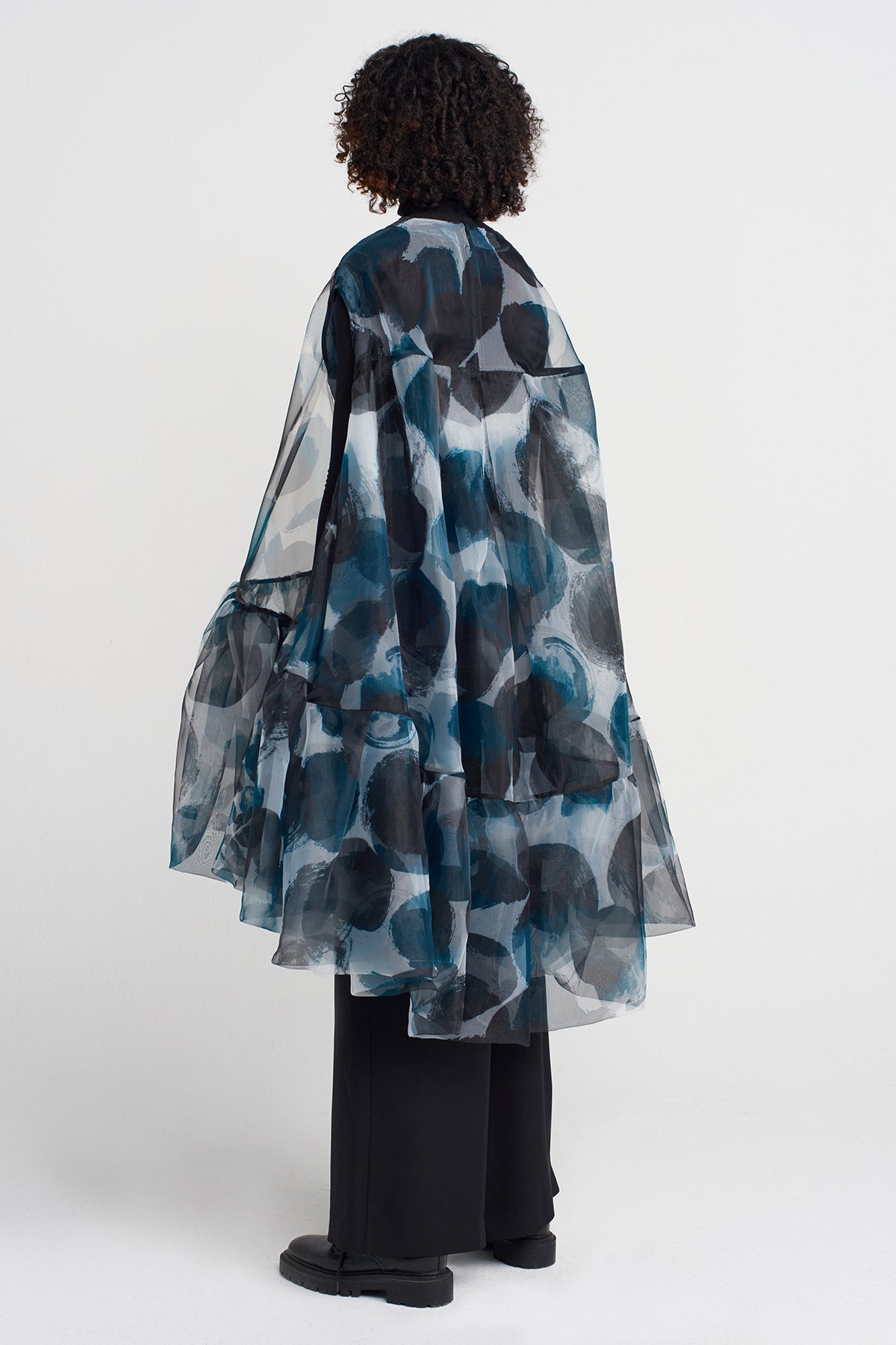 Patterned Organza Oversized Blouse-K251011027